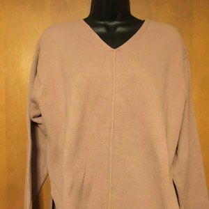 J. JILL 100% COTTON V-NECK LONG SLEEVE SWEATER